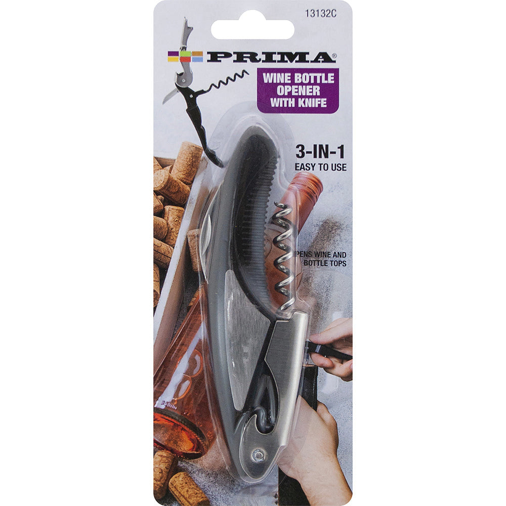 Prima 3 in 1 Corkscrew Wine Bottle Opener