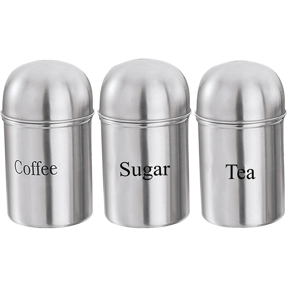 Prima 3pc S/S Canisters Set Coffee / Tea / Sugar