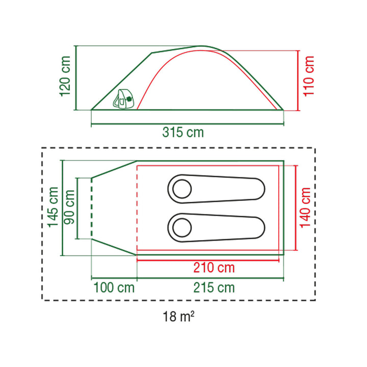 Coleman Darwin 2 Plus Poled Tent