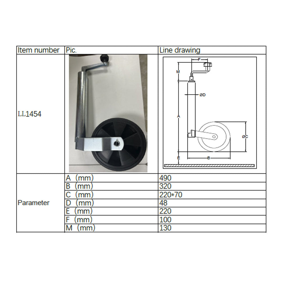 Liberty Leisure 48mm Jockey Wheel Assembly soft wheel