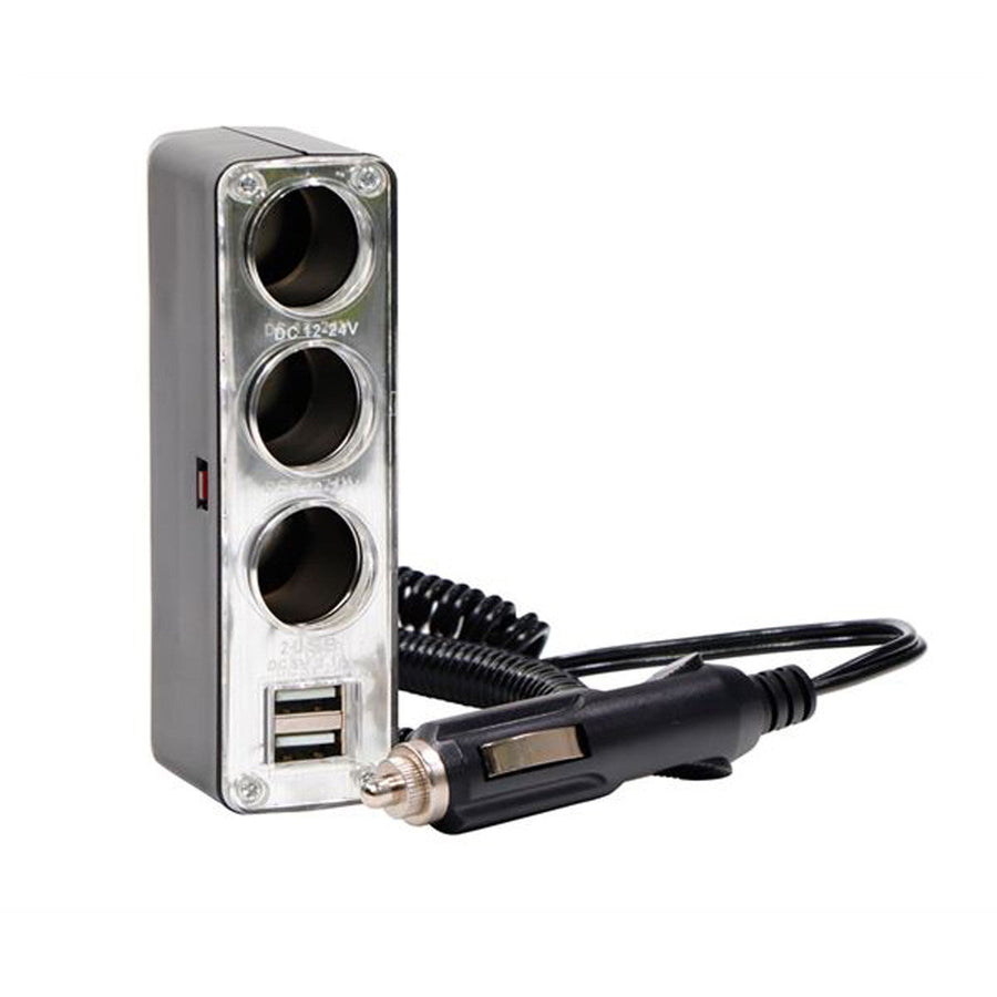 Streetwize 12v Triple Socket With Twin USB 