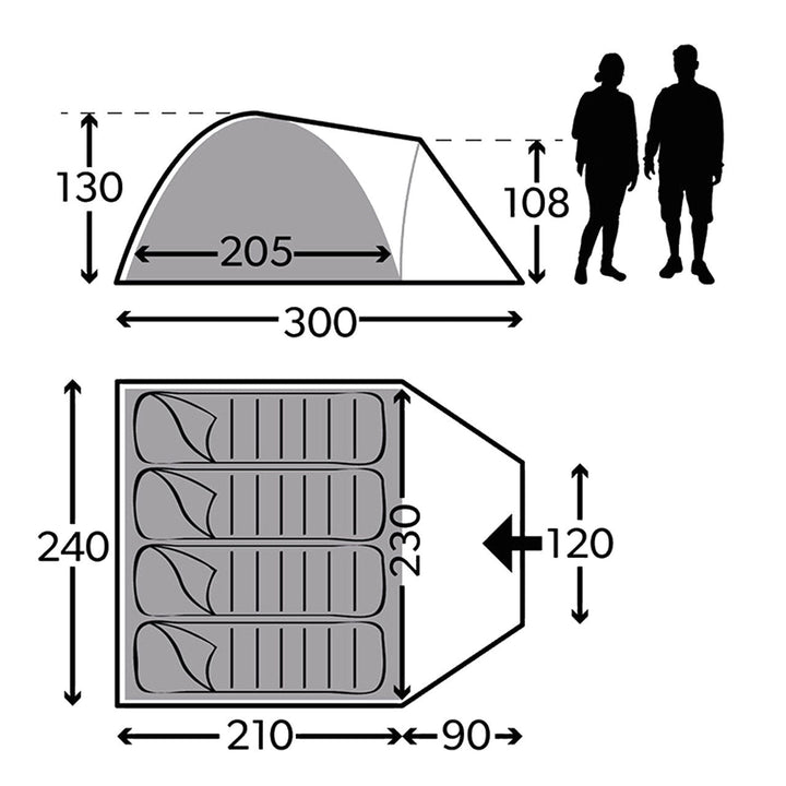 Kampa Brighton 4 - Floor plan