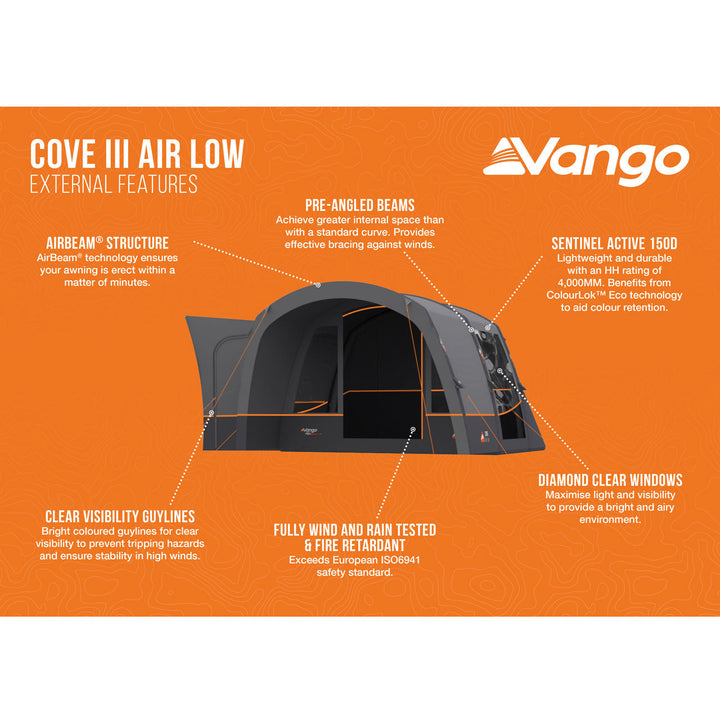 Vango Cove III Air 150D Low Drive-Away Awning