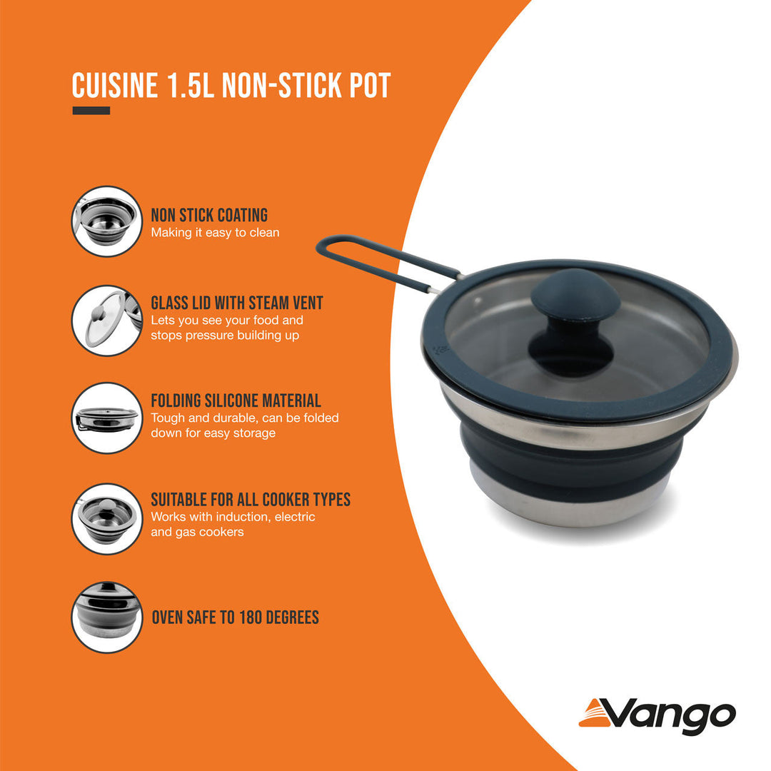 Vango Cuisine 1.5L Non-Stick Pot