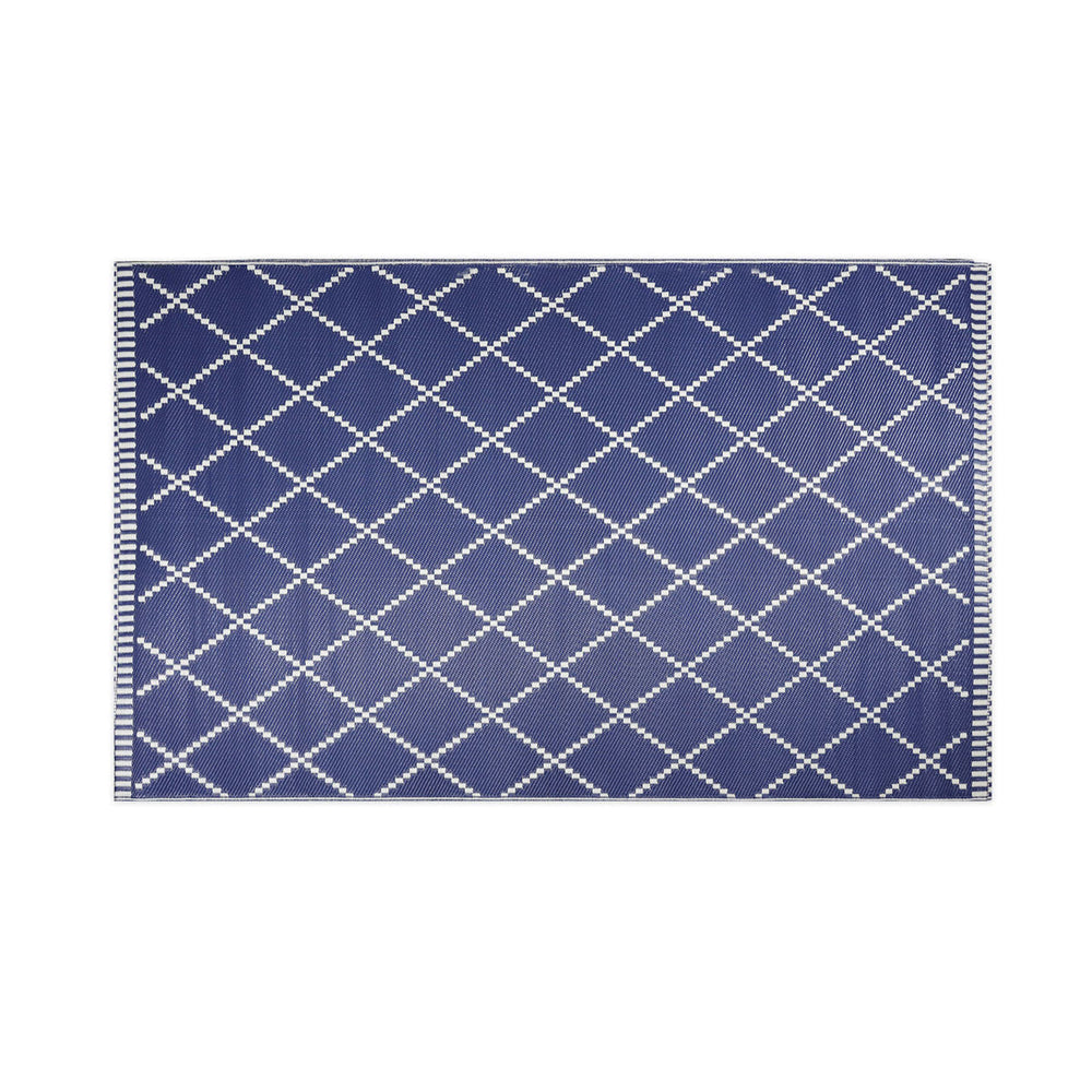 Gardenwize Piazza Outdoor Rug (Navy/Cream) - 120cm x 180cm