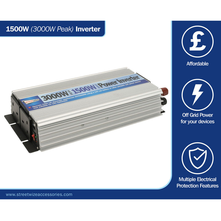 1500 Watt / 3000 Watt Peak Modified Sine Wave Inverter