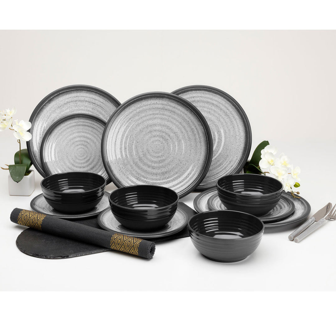 Flamefield Granite Grey 12pc Dinner Set