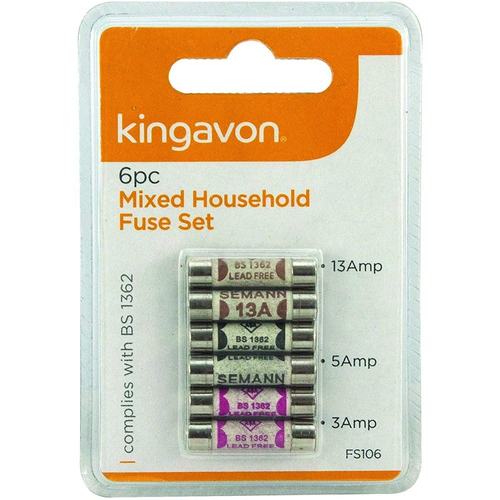 Mixed Household Fuse Set x 6pc