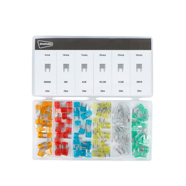 Streetwize 120pc Mixed Mini Blade Fuse Set