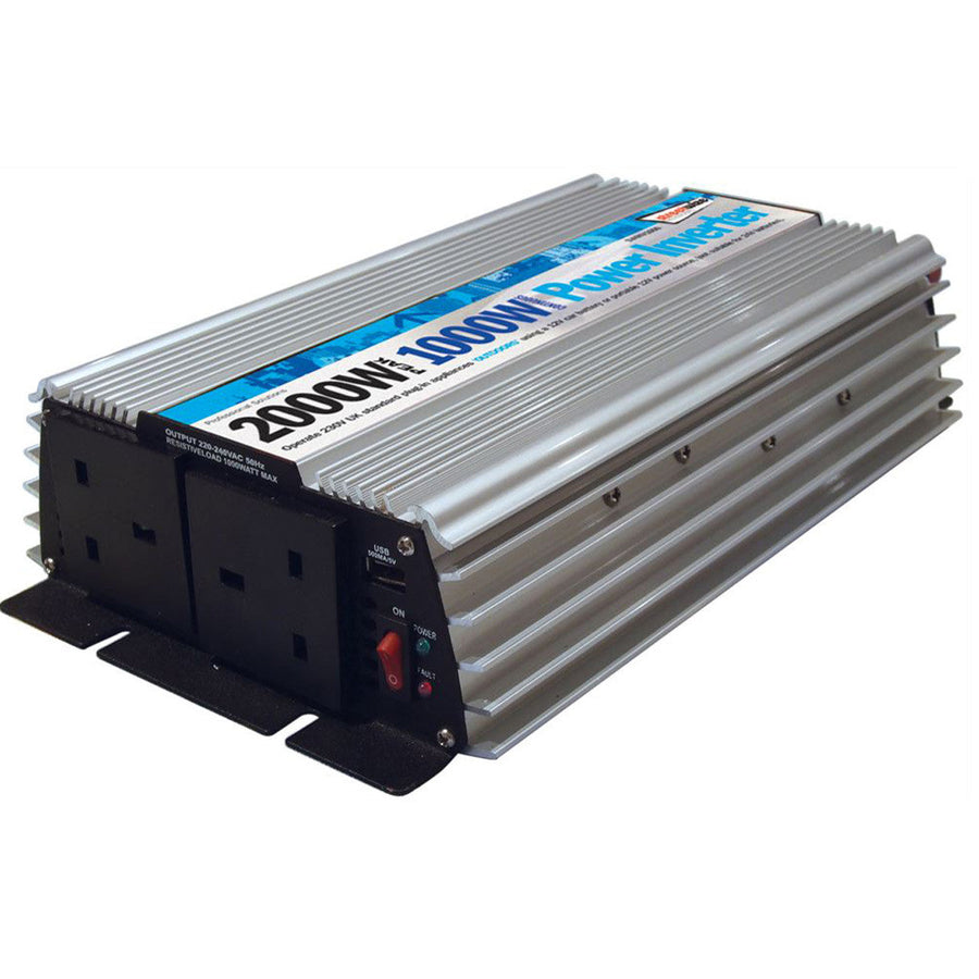 1000 Watt / 2000 Watt Peak Inverter - Twin USB