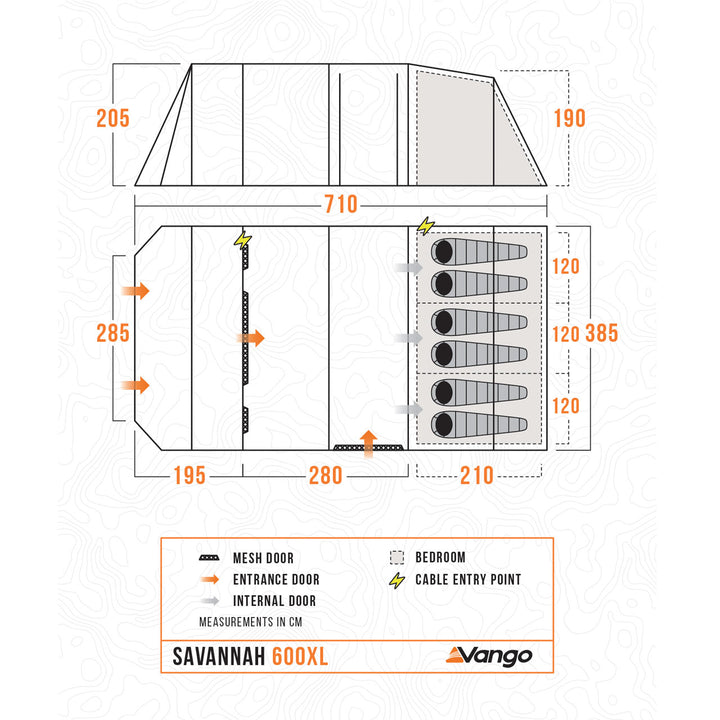 Vango Savannah 600XL Poled Tent Package