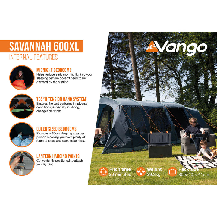 Vango Savannah 600XL Poled Tent Package