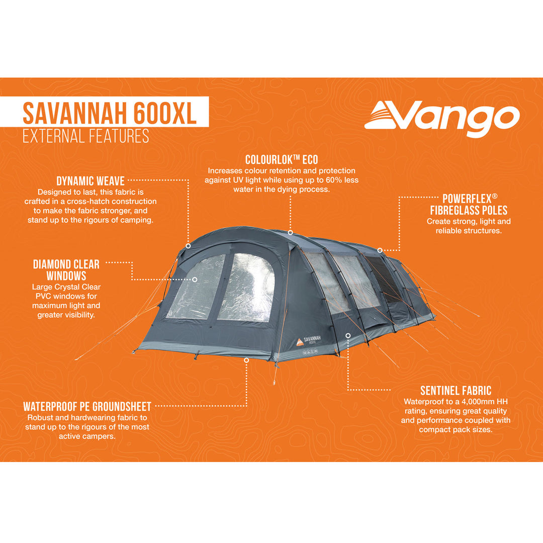 Vango Savannah 600XL Poled Tent Package