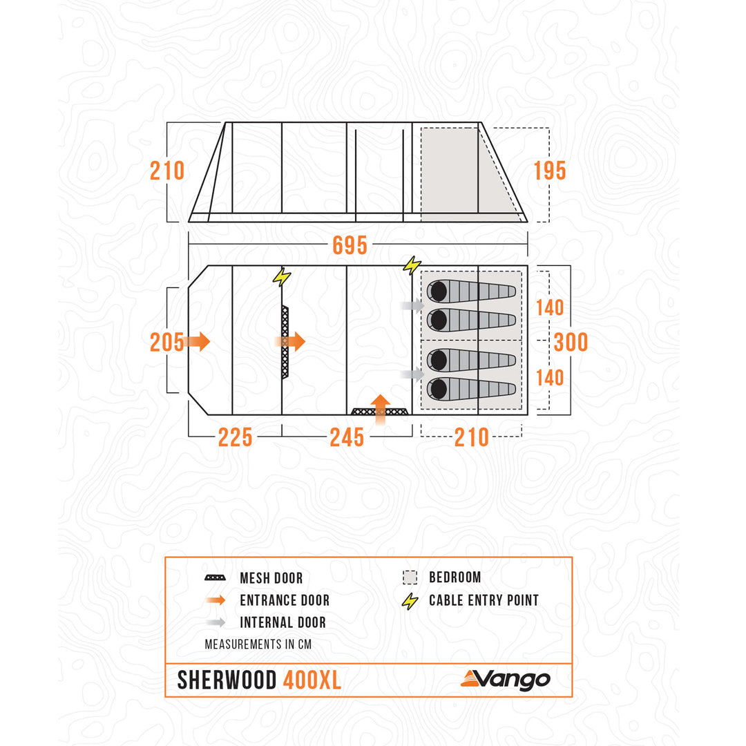 Vango Sherwood 400XL Poled Tent Package