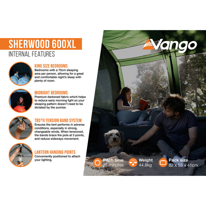 Vango Sherwood 600XL Poled Tent Package