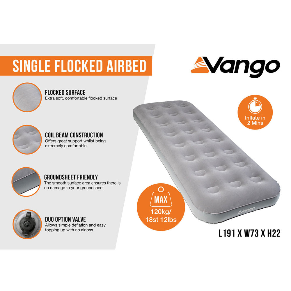 Vango Single Flocked Airbed