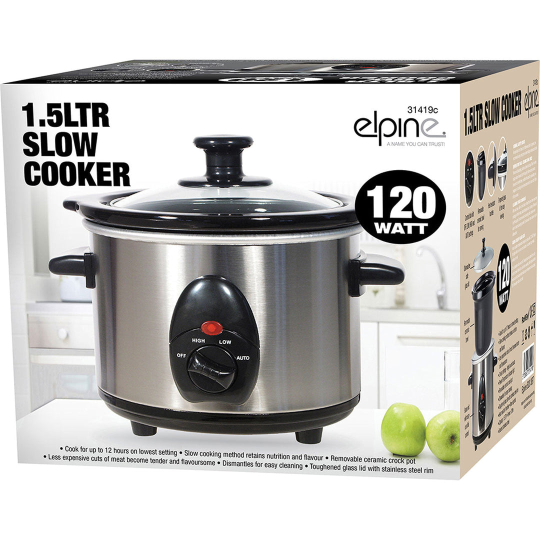 Elpine 1.5 lt Slow Cooker - Low wattage