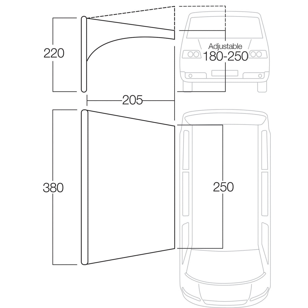  Vango AirBeam Sky Canopy for Caravan & Motorhomes 2.5M