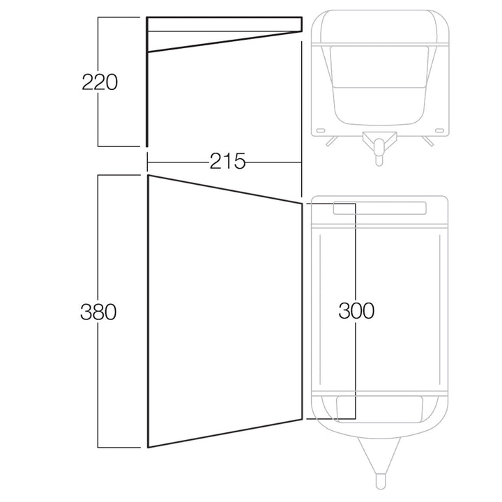 Vango Poled Sun Canopy for Caravan & Motorhomes 3M