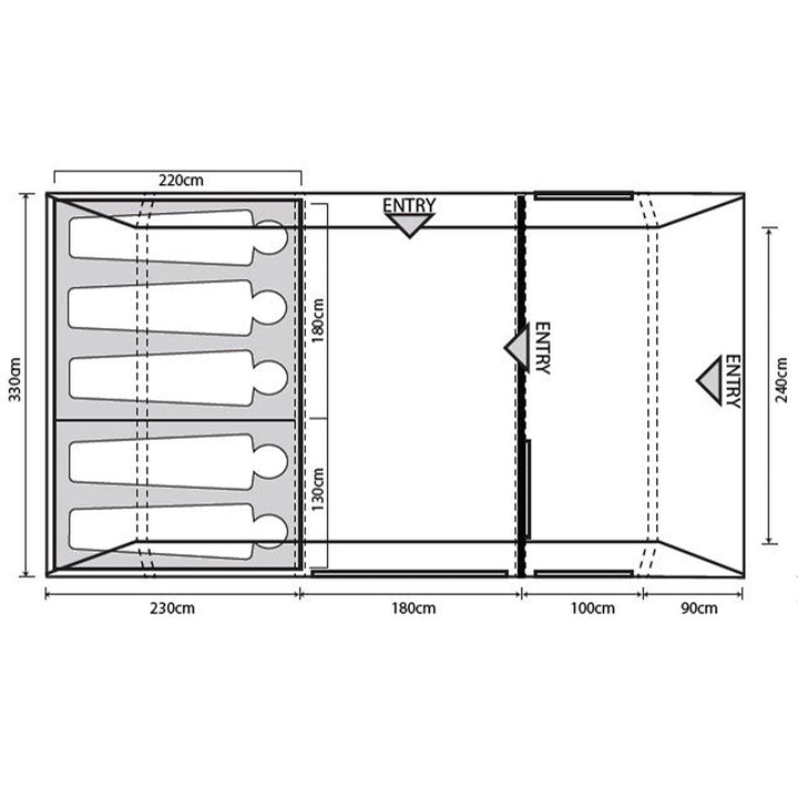 Outdoor Revolution Camp Star 500XL DT Poled Tent - Includes Footprint