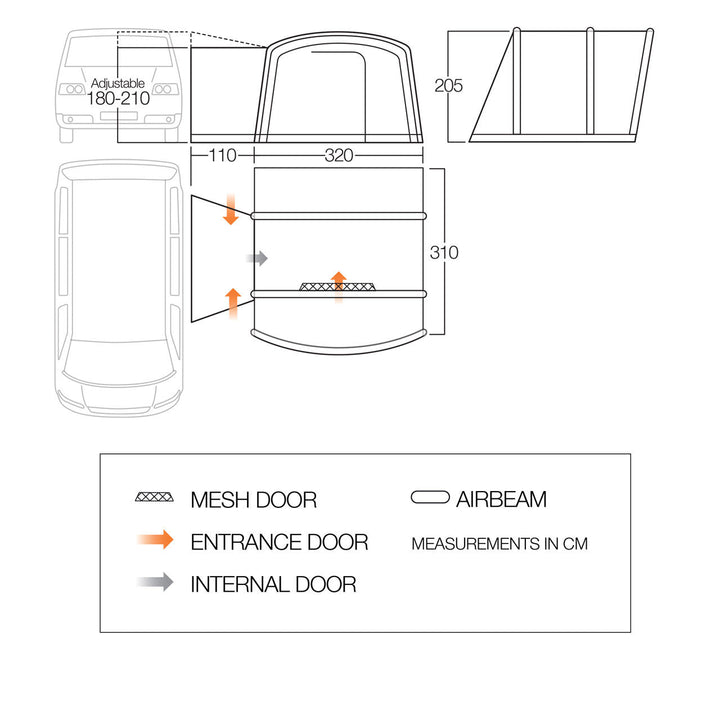 Vango Cove III Air 150D Low Drive-Away Awning