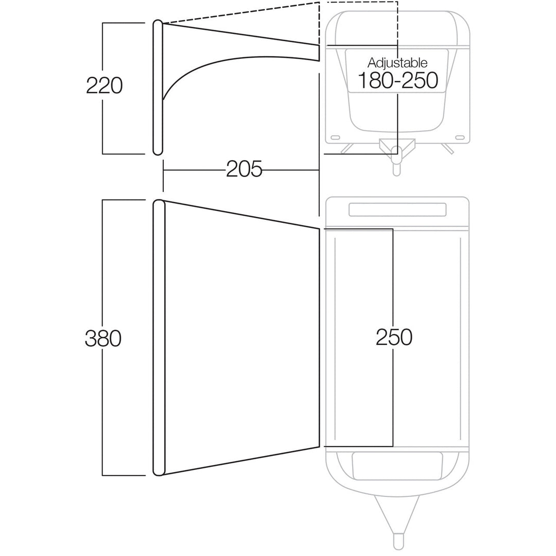 Vango AirBeam Sky Canopy for Caravan & Motorhomes 2.5M