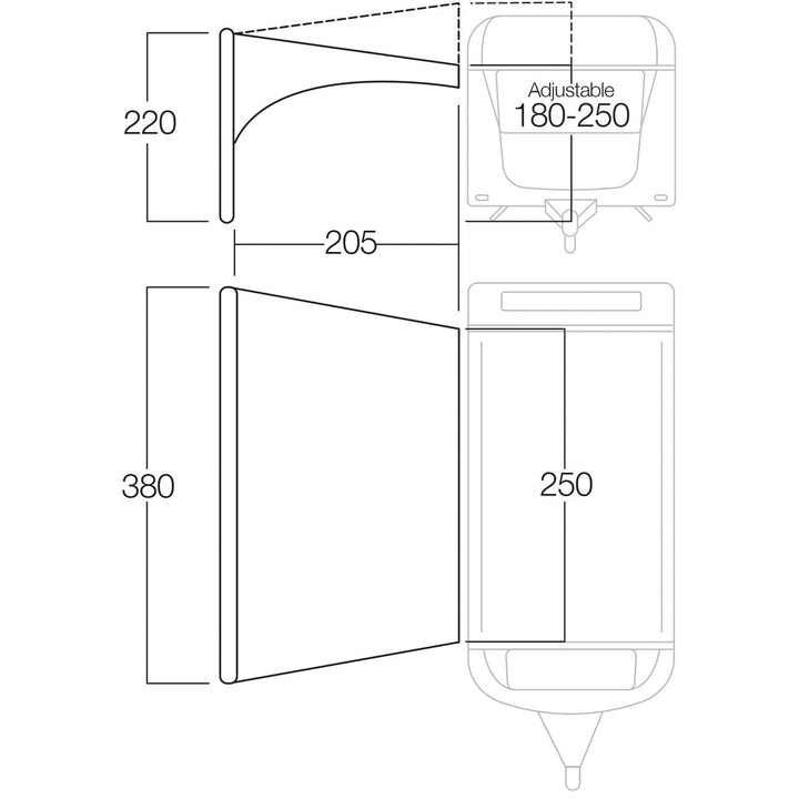  Vango AirBeam Sky Canopy for Caravan & Motorhomes 2.5M
