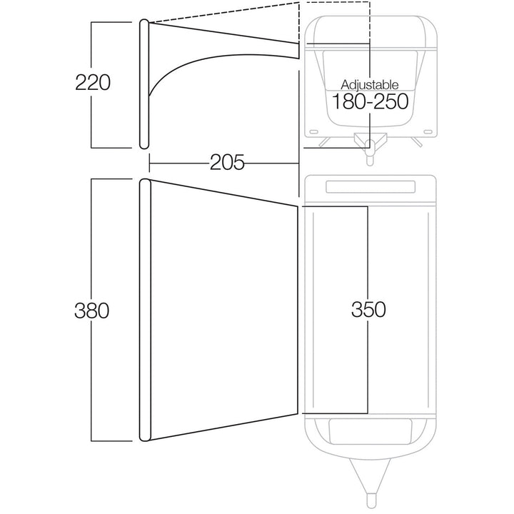 Vango AirBeam Sky Canopy for Caravan & Motorhomes 3.5M
