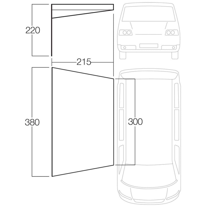 Vango Poled Sun Canopy for Caravan & Motorhomes 3M